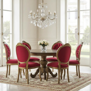 Sala de Jantar 6 Lugares Medalhão IV Entalhada Envelhecida + Cores