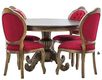 Sala de Jantar 4 Lugares Medalhão IV Entalhada Envelhecida + Cores