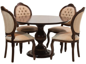 Sala de Jantar Canon com Medalhão Entalhada - Capuccino + Cores