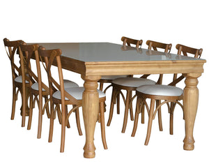 Sala de Jantar Safari com 6 Cadeiras X Anatômica - Verniz Mel + Cores