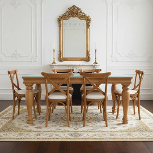 Sala de Jantar Safari com 6 Cadeiras X Anatômica - Verniz Mel + Cores