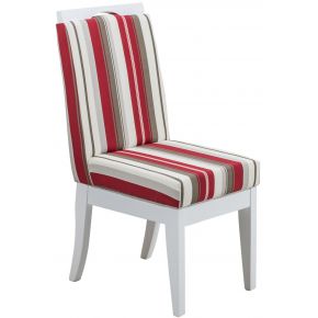 Cadeira Komfort - Branca com Listrado Vermelho + Opções