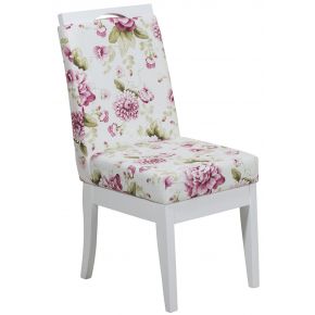 Cadeira Komfort - Branca com Floral Lilás + Opções