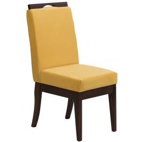 Cadeira Komfort - Verniz Capuccino e Amarelo + Opções