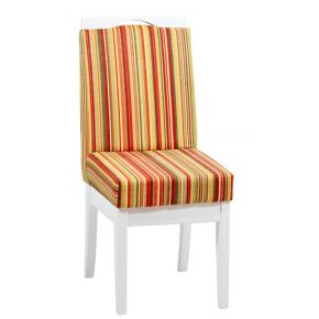 Cadeira Komfort - Branca com Listrado Vermelho + Opções