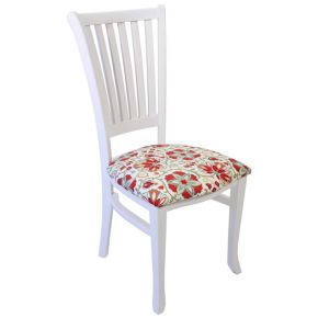 Cadeira Plaza Branca e Flores Vermelhas