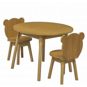 Conjunto Infantil Colorido Mesa com 1 a 4 Cadeiras Urso - Osmocolor + Cores