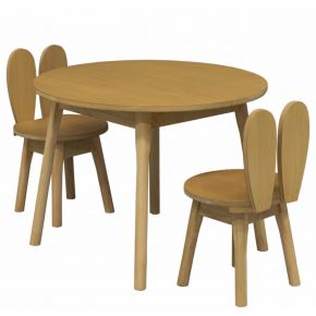 Conjunto Infantil Colorido Mesa com 1 a 4 Cadeiras Coelho - Osmocolor + Cores